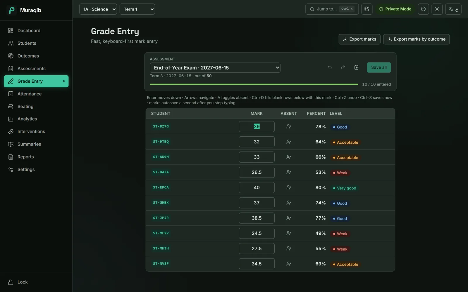 Marks: Paste the marks you already have.